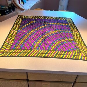 EUC Vintage Roberta di Camerino Hand Rolled Stained Glass Silk Scarf